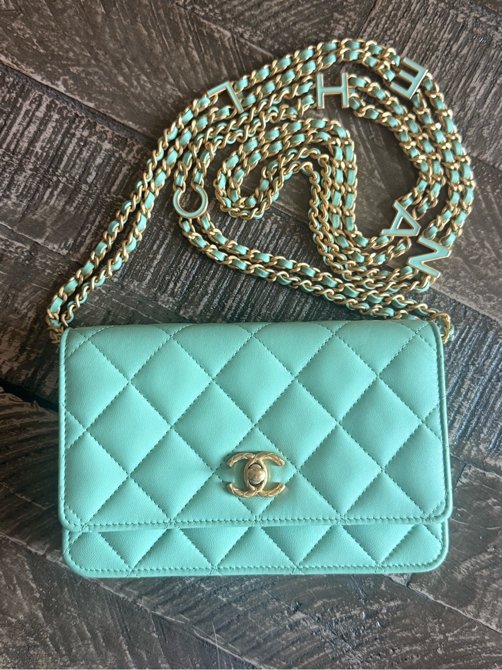 CHANEL Quilted Lambskin WOC Green with SPECIAL STRAP Summer 2024 (24S) BNIB